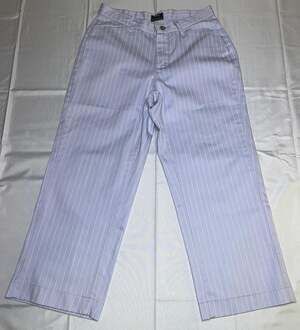 Vintage Riders Casuals Women's Blue and White Pinstripe Crop Pants Size 8M #6